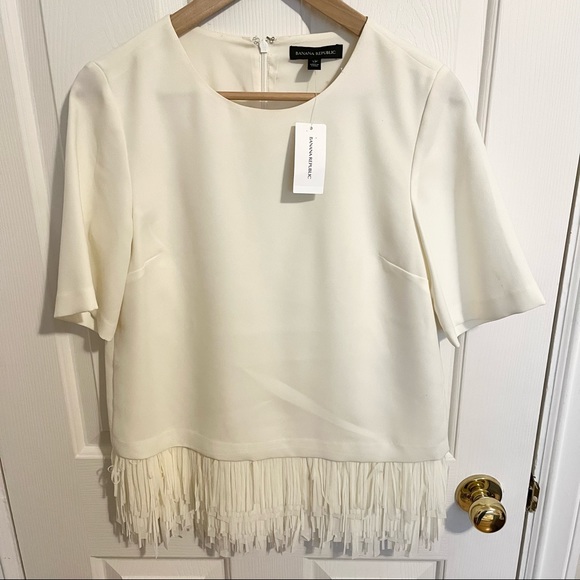 Banana Republic Fringe Blouse Top Size XS - Picture 2 of 3